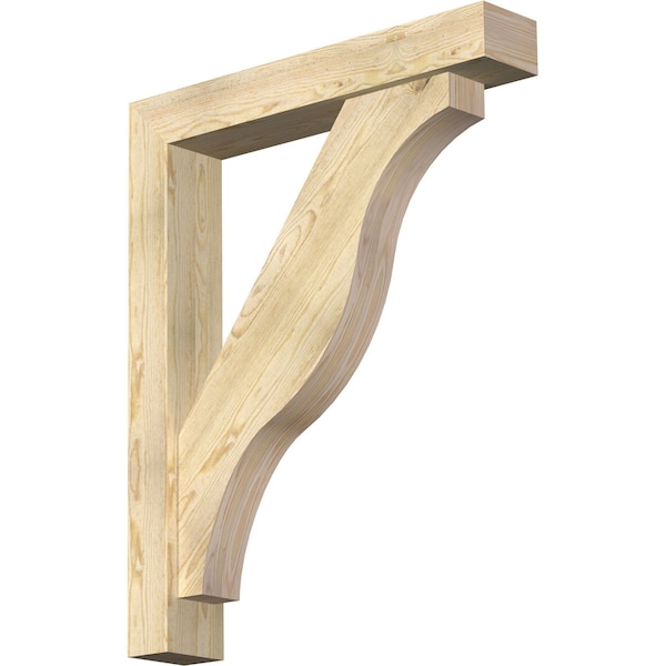 Ekena Millwork Funston Block Rough Sawn Bracket w/ Offset Brace, Douglas Fir, 6"W x 34"D x 42"H BKT0604X34X42FST05RDF - main